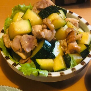 ズッキーニと鶏肉の塩だれ炒め